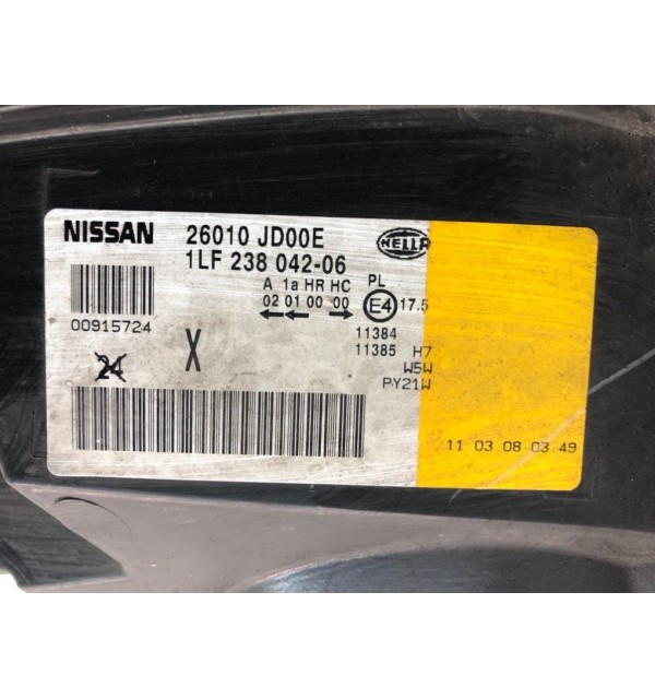 Фара правая бу для Nissan Qashqai  1.5 DCi,  2008 г. бу контрактные купить в Спб