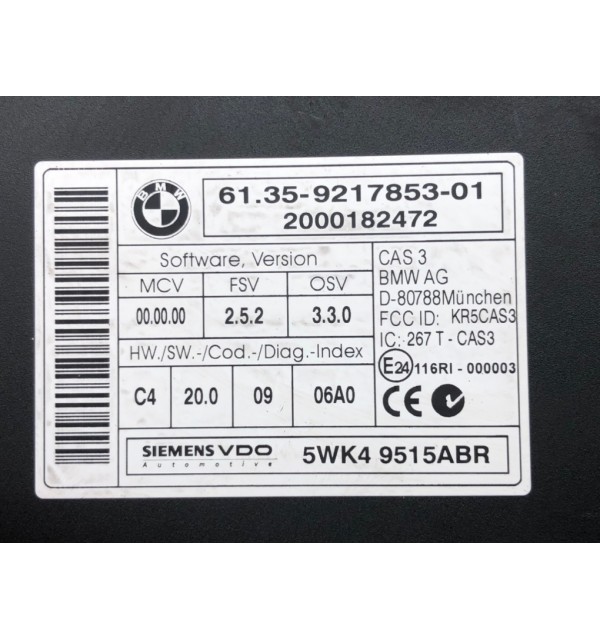 Замок зажигания бу для BMW 3 E90/E91/E92/E93 2.0 i,  2010 г. бу контрактные купить в Спб