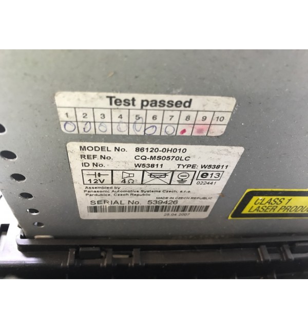 Магнитола бу для Toyota Aygo  1.0 i,  2007 г. бу контрактные купить в Спб