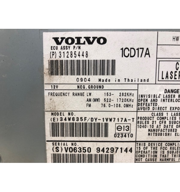 Магнитола бу для Volvo S40  2.0 TD,  2009 г. бу контрактные купить в Спб