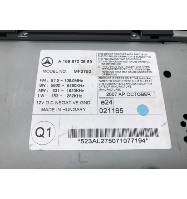 Магнитола бу для Mercedes B W245 2.0,  2007 г. бу контрактные купить в Спб