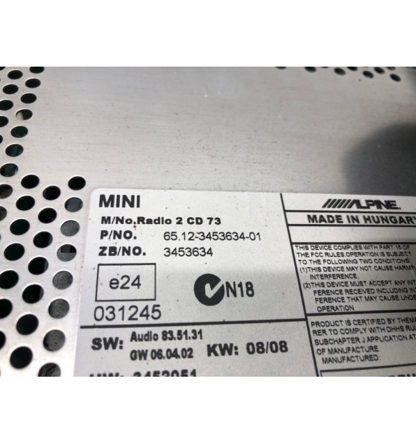 Магнитола бу для Mini One R56 1.4 i,  2008 г.