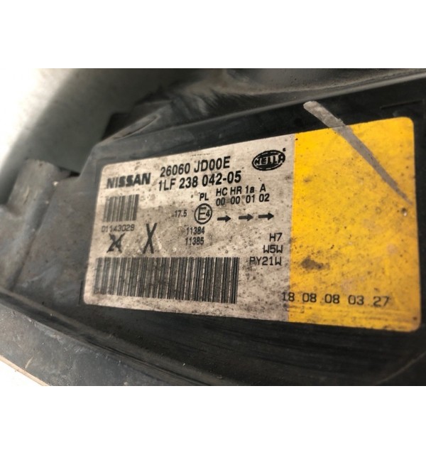 Фара левая бу для Nissan Qashqai  1.5 DCi,  2008 г.
