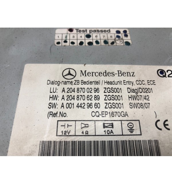 Магнитола бу для Mercedes C W204 2.2 CDi,  2008 г.