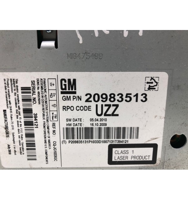 Магнитола бу для Opel Astra J 1.6 i,  2010 г.