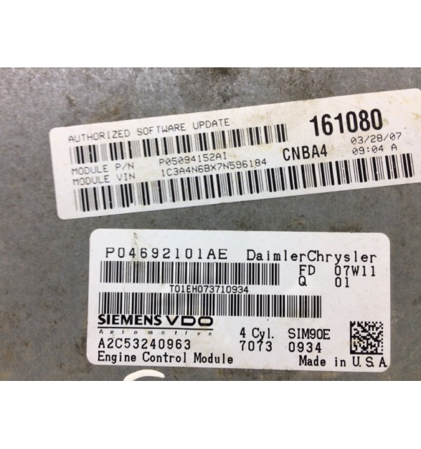 Блок управления двигателем бу для Chrysler Sebring 3 2.0 i,  2008 г.