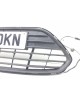 Заглушка (решетка) в бампер передний бу для Ford Mondeo 4 1.6 TDCi,  2014 г.
