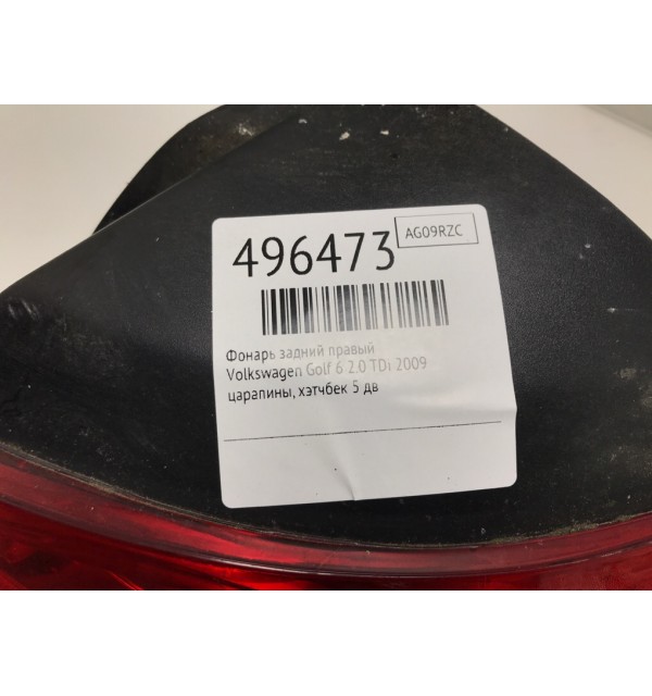 Фонарь задний правый бу для Volkswagen Golf 6 2.0 TDi,  2009 г.